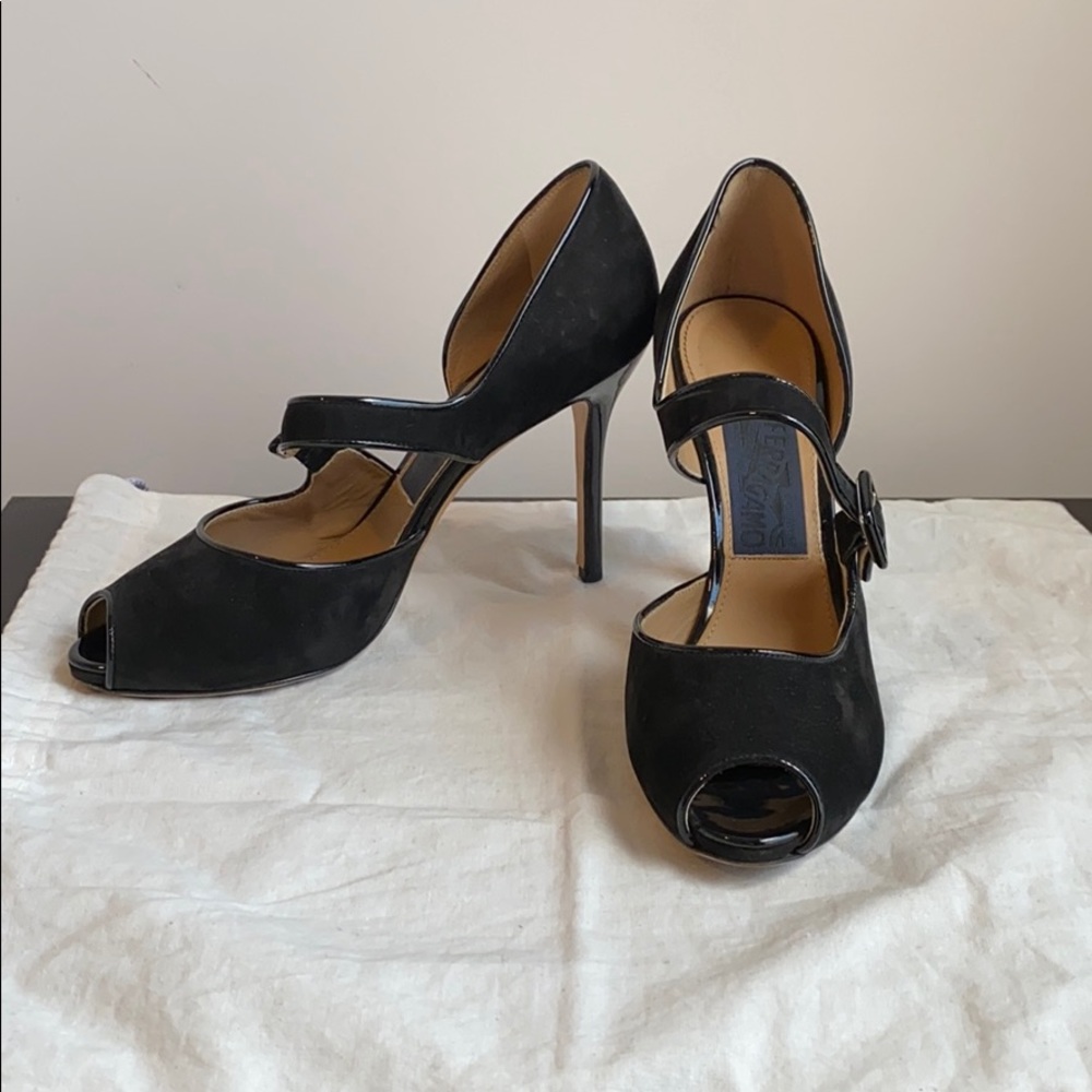 Salvatore Ferragamo peep toe heels